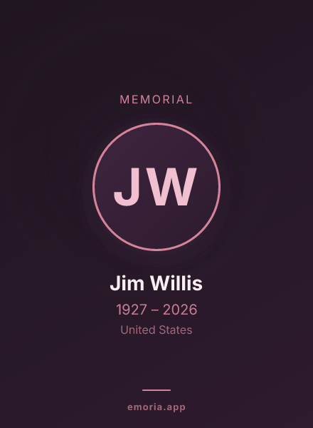Memorial portrait of Jim Willis