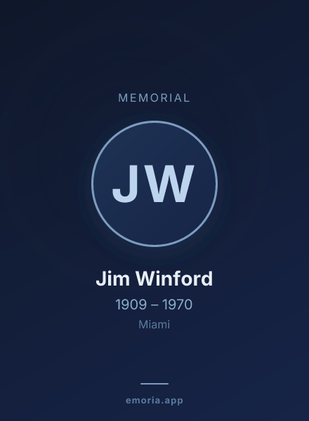 Memorial portrait of Jim Winford