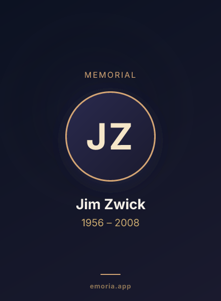 Memorial portrait of Jim Zwick
