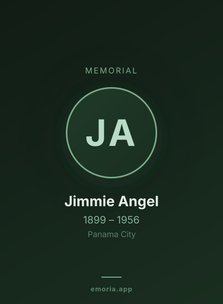 Memorial portrait of Jimmie Angel