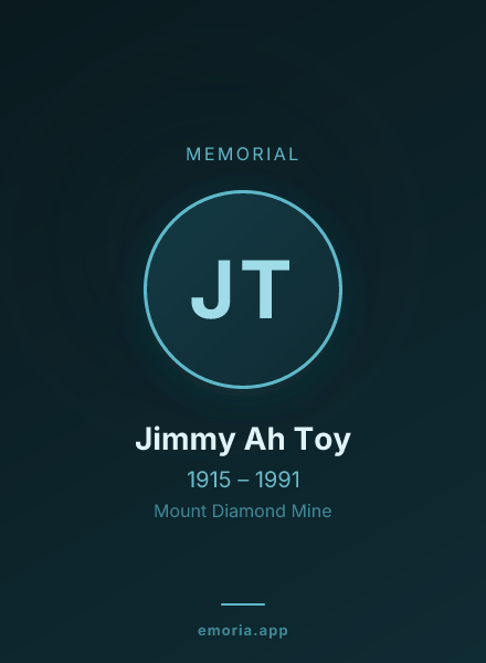 Memorial portrait of Jimmy Ah Toy
