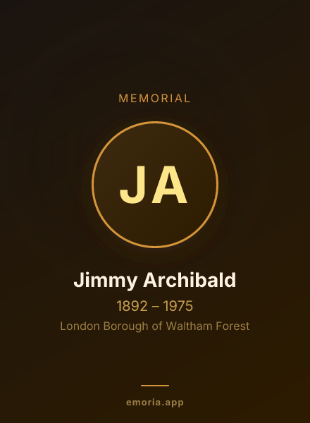 Memorial portrait of Jimmy Archibald