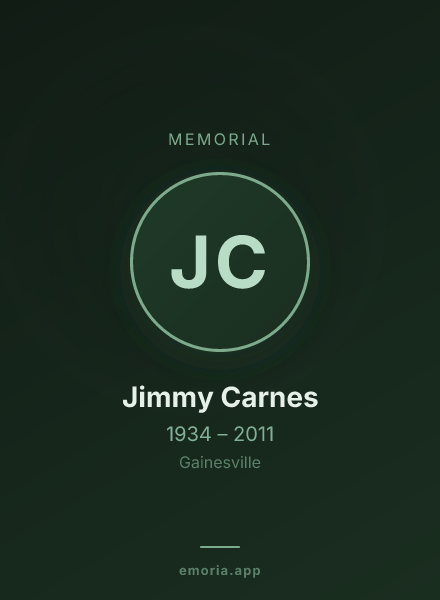 Memorial portrait of Jimmy Carnes