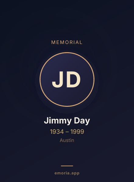 Memorial portrait of Jimmy Day
