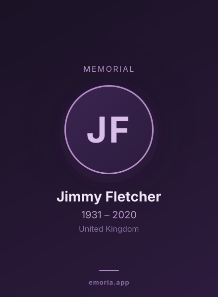 Memorial portrait of Jimmy Fletcher