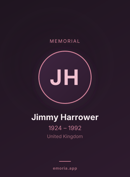 Memorial portrait of Jimmy Harrower