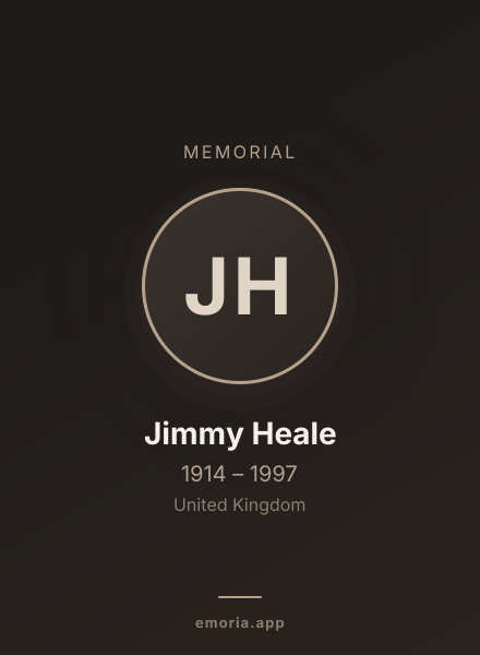 Memorial portrait of Jimmy Heale