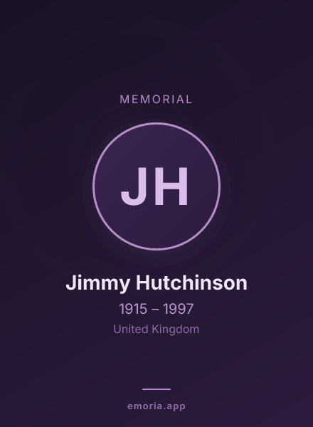 Memorial portrait of Jimmy Hutchinson
