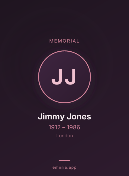 Memorial portrait of Jimmy Jones