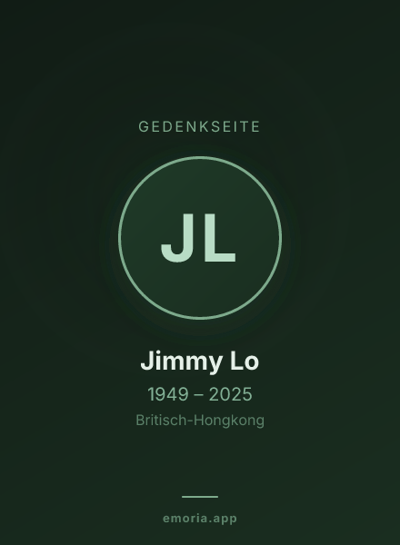 Gedenkportrait von Jimmy Lo