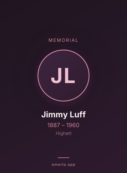 Memorial portrait of Jimmy Luff