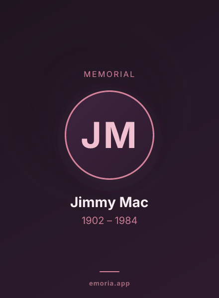 Memorial portrait of Jimmy Mac