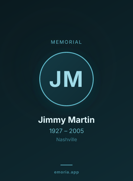 Memorial portrait of Jimmy Martin