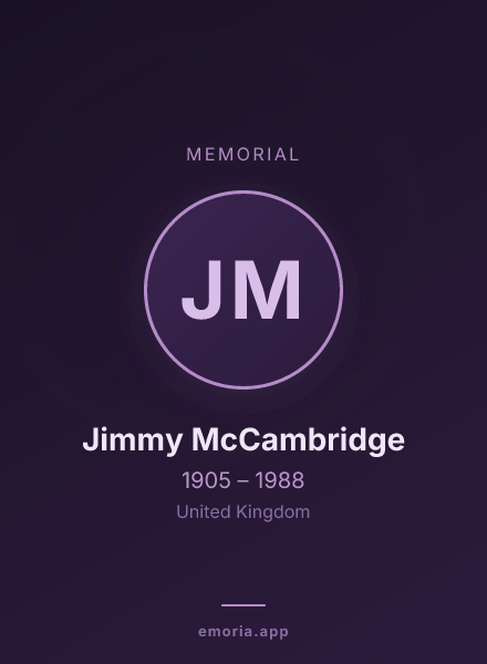 Memorial portrait of Jimmy McCambridge