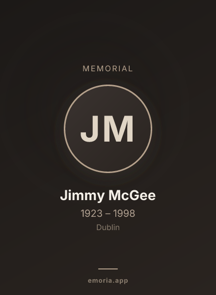 Memorial portrait of Jimmy McGee