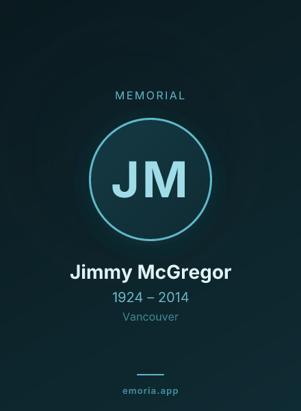 Memorial portrait of Jimmy McGregor