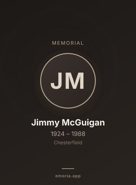 Memorial portrait of Jimmy McGuigan