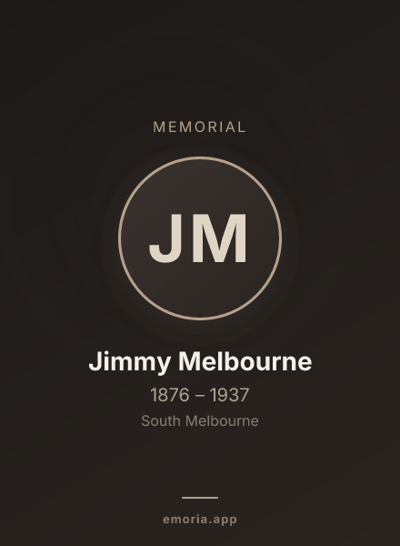 Memorial portrait of Jimmy Melbourne