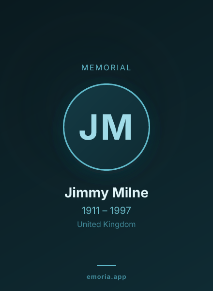 Memorial portrait of Jimmy Milne