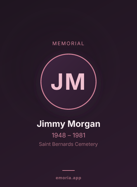 Memorial portrait of Jimmy Morgan