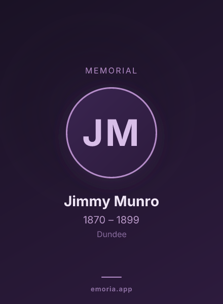 Memorial portrait of Jimmy Munro