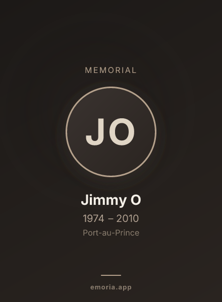 Memorial portrait of Jimmy O