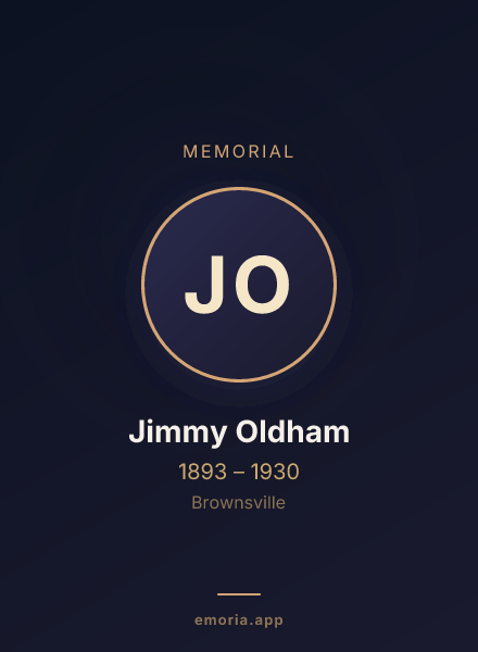 Memorial portrait of Jimmy Oldham