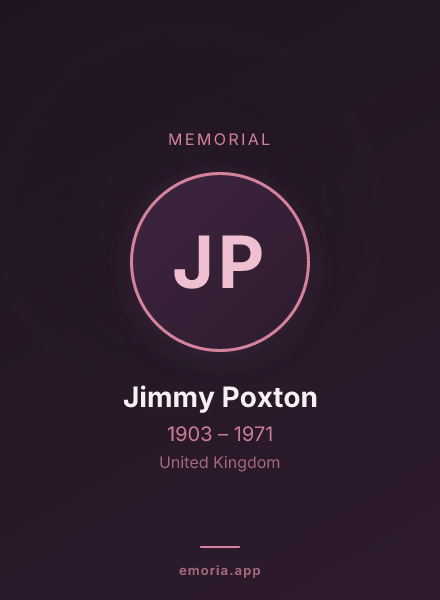 Memorial portrait of Jimmy Poxton