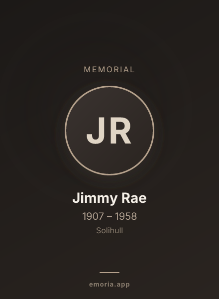 Memorial portrait of Jimmy Rae