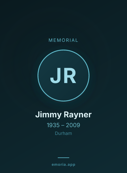 Memorial portrait of Jimmy Rayner