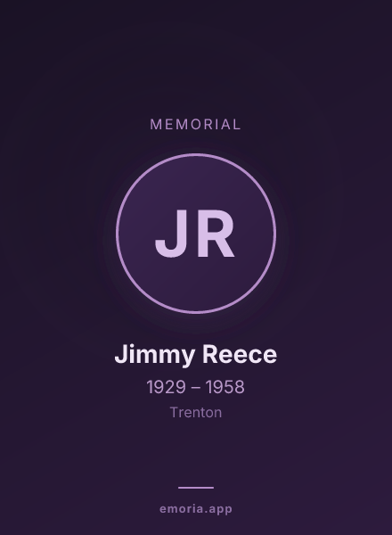 Memorial portrait of Jimmy Reece