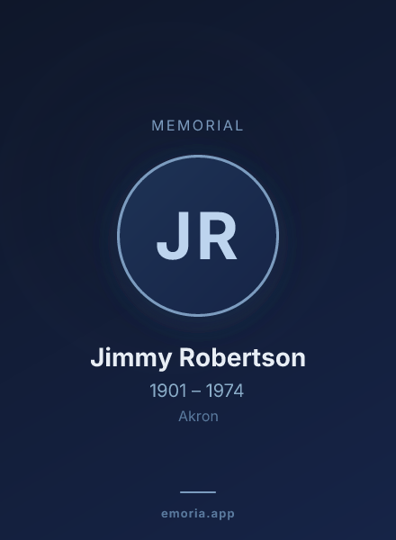 Memorial portrait of Jimmy Robertson