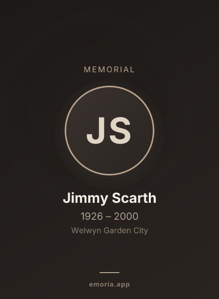 Memorial portrait of Jimmy Scarth