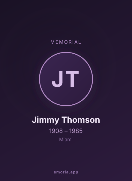 Memorial portrait of Jimmy Thomson