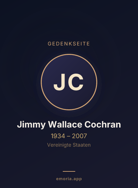 Gedenkportrait von Jimmy Wallace Cochran