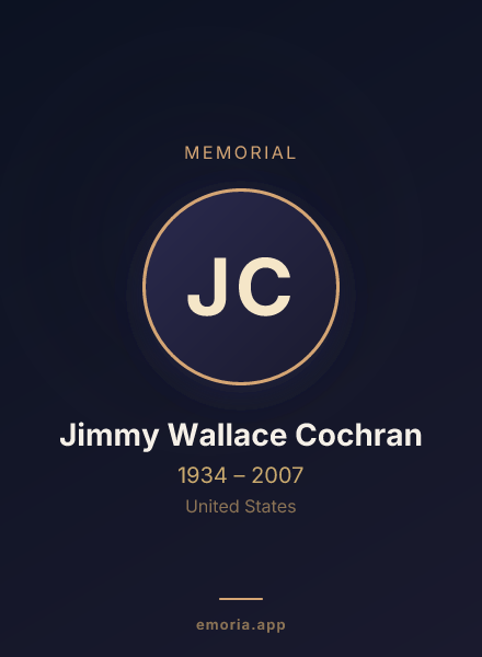 Memorial portrait of Jimmy Wallace Cochran