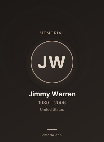 Memorial portrait of Jimmy Warren
