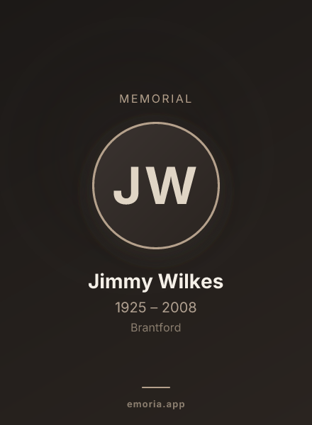 Memorial portrait of Jimmy Wilkes