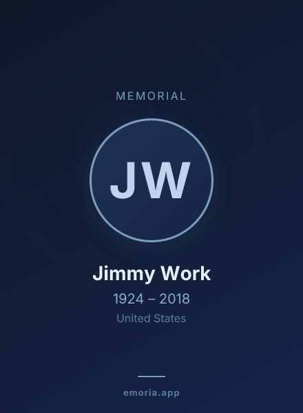 Memorial portrait of Jimmy Work
