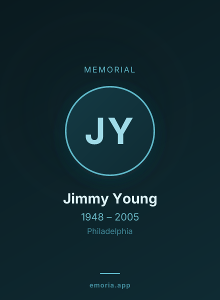 Memorial portrait of Jimmy Young