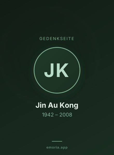 Gedenkportrait von Jin Au Kong
