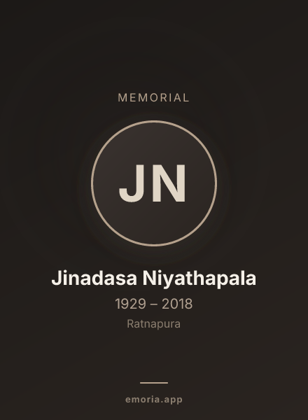 Memorial portrait of Jinadasa Niyathapala