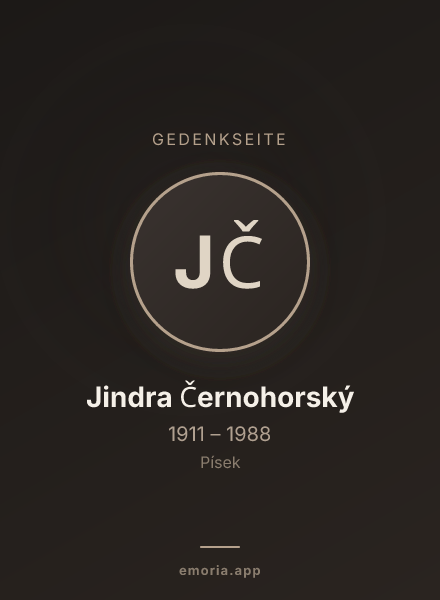 Gedenkportrait von Jindra Černohorský