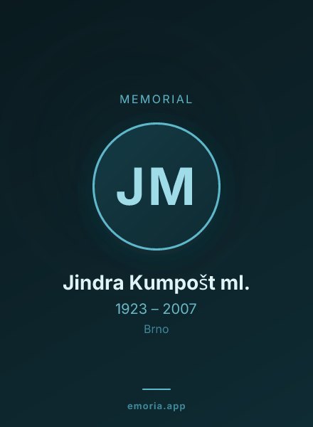 Memorial portrait of Jindra Kumpošt ml.