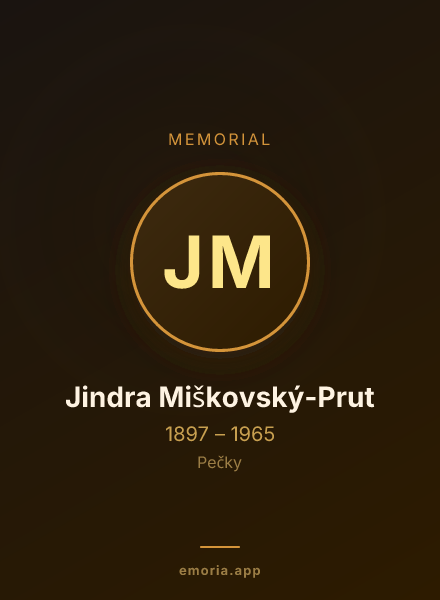 Memorial portrait of Jindra Miškovský-Prut
