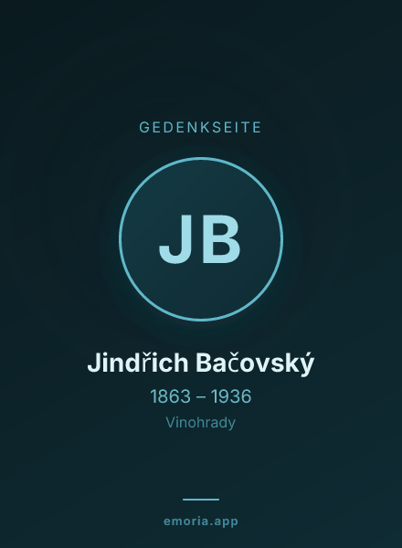 Gedenkportrait von Jindřich Bačovský