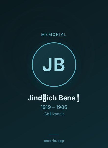Memorial portrait of Jindřich Beneš