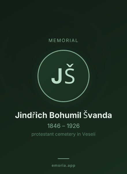 Memorial portrait of Jindřich Bohumil Švanda