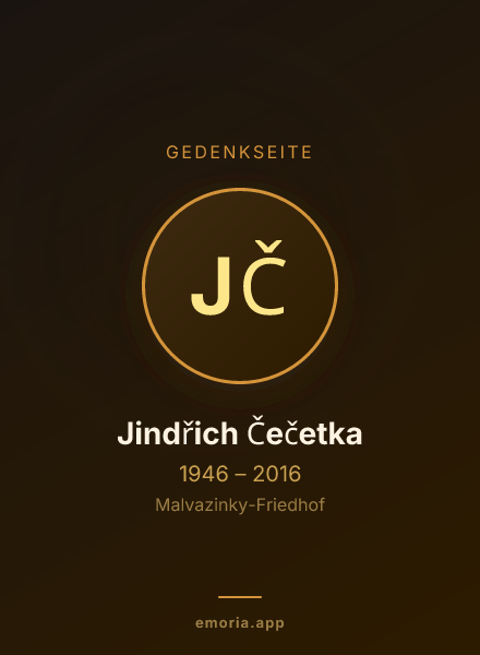 Gedenkportrait von Jindřich Čečetka