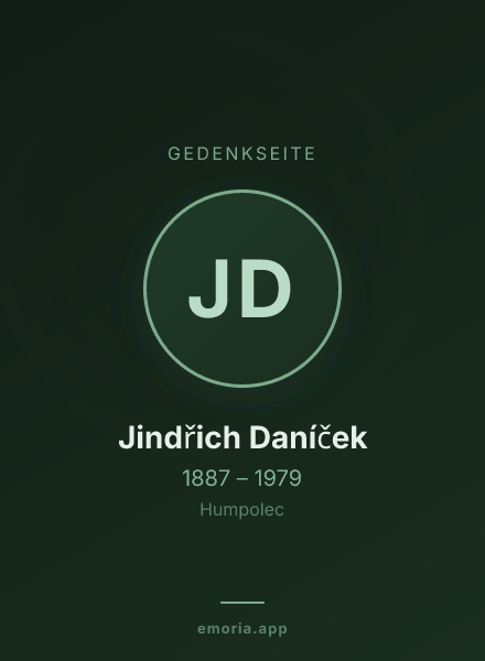 Gedenkportrait von Jindřich Daníček